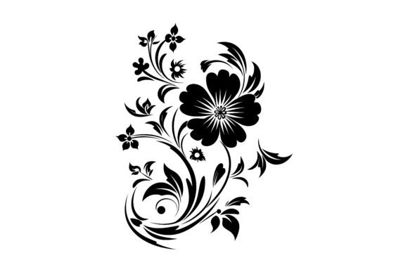 Download Corner Decoration Flowers Silhouette - Silhouette Collection