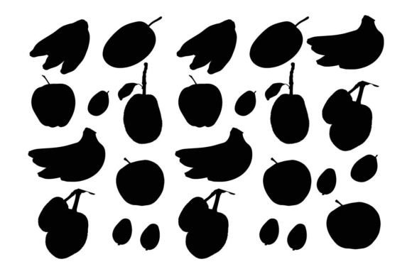 Download Fresh Beautiful Fruits Silhouette - Silhouette Collection