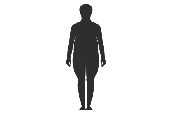Download Obese Woman Figure Black Silhouette. Bod - Silhouette Collection