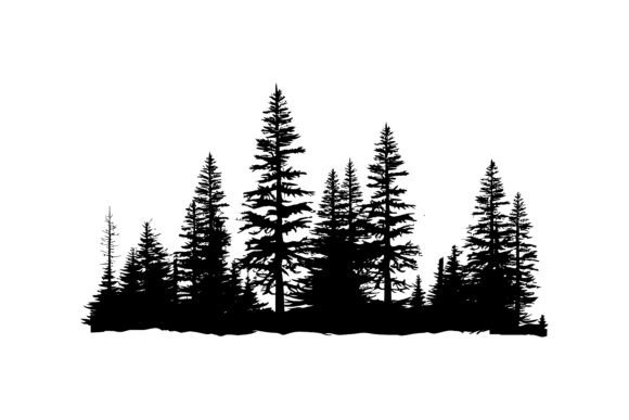 Download Vintage Pine Trees, Forest Silhouette - Silhouette Collection