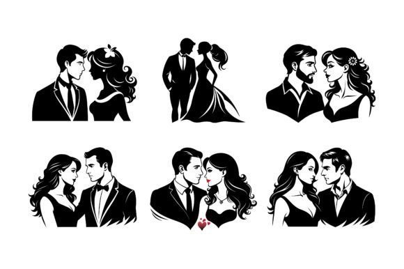 Download Romantic Couple Line Art Silhouette. - Silhouette Collection