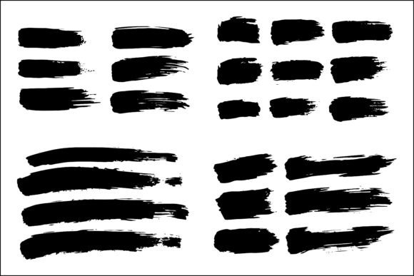 Download Abstract Brush Strokes Silhouette Set - Silhouette Collection
