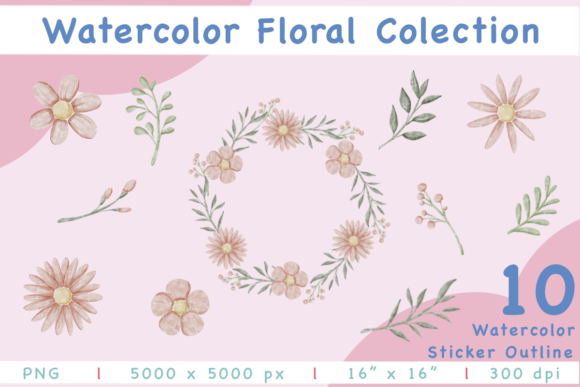 Download Watercolor Floral Elements Collection - Watercolor floral elements Collection