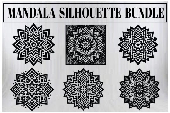 Download Mandala Silhouette Bundle – Elegant Vect - Silhouette Collection