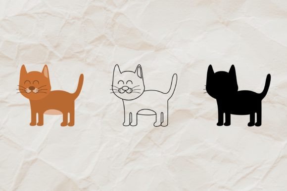 Download Cat Vector, Line Art, Silhouette Clipart - Silhouette Collection