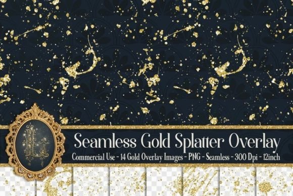 Download Seamless Gold Glitter Splatter Overlay - Splatter Collection