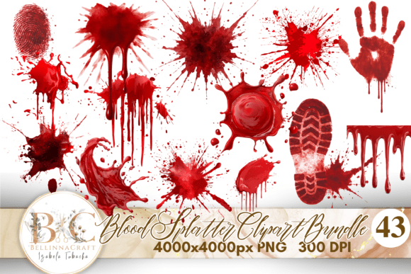 Download Blood Splatter Clipart PNG Bundle - Splatter Collection