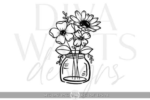 Download Flowers in Vase Silhouette Clipart SVG - Silhouette Collection