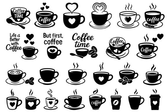 Download Coffee Cup Silhouette SVG Bundle - Silhouette Collection